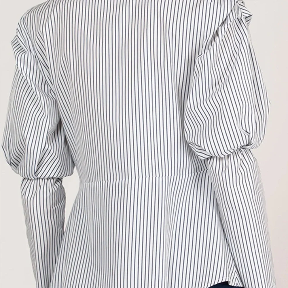 Harshman Anthropologie Striped V-Neck Women's Top M - Picture 3 of 5